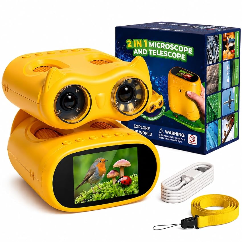 OAEBLLE Microscopio Bambini 2in1 con Binocolo