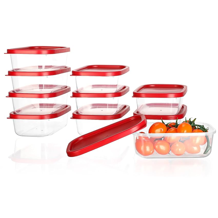 VINATO Set 10 Contenitori Hermetici 520ml - Rettangolari