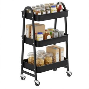 SONGMICS Carrello Scorrevole a 3 Livelli di Acciaio