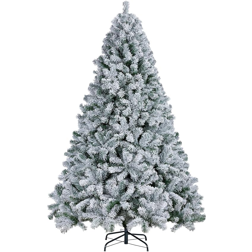 Yaheetech Albero di Natale Innevato Artificiale 228 cm Effetto Realistico Folto 1284