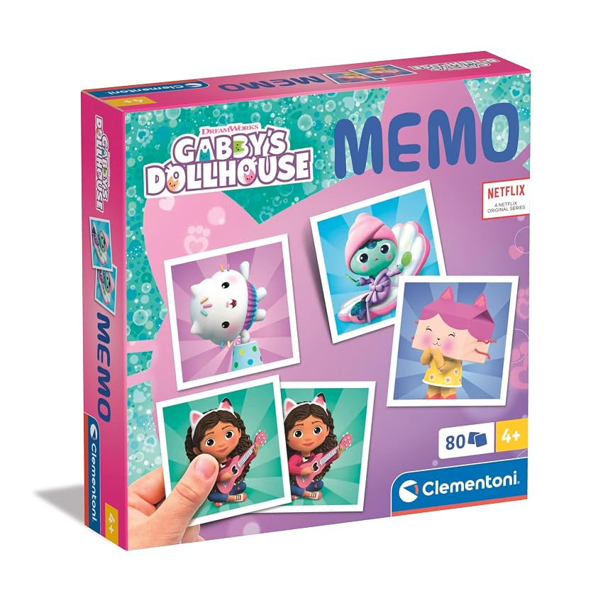 Clementoni - 18300 - Memo Gabby's Dollhouse - Gioco Di Memoria E Associazione