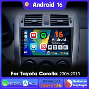 Autoradio Android 16 con Navigazione e Lettore Multimediale per Toyota Corolla 2006