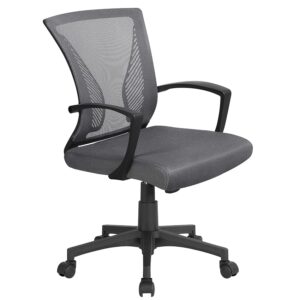 Yaheetech Sedia da Ufficio Scrivania Ergonomica Portata 136 kg Grigia Scura