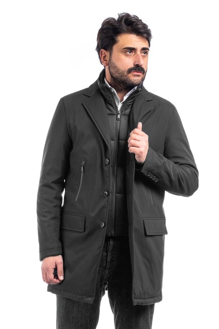 Giubbotto Uomo Invernale Trench Lungo Sartoriale Giubbino Elegante Giacca VEQUE