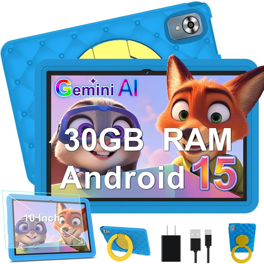 Tablet Bambini 10 Pollici Android 15 con 30GB RAM