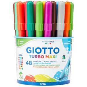 GIOTTO Turbo Maxi - Barattolo Da 48 Pennarelli A Punta Larga