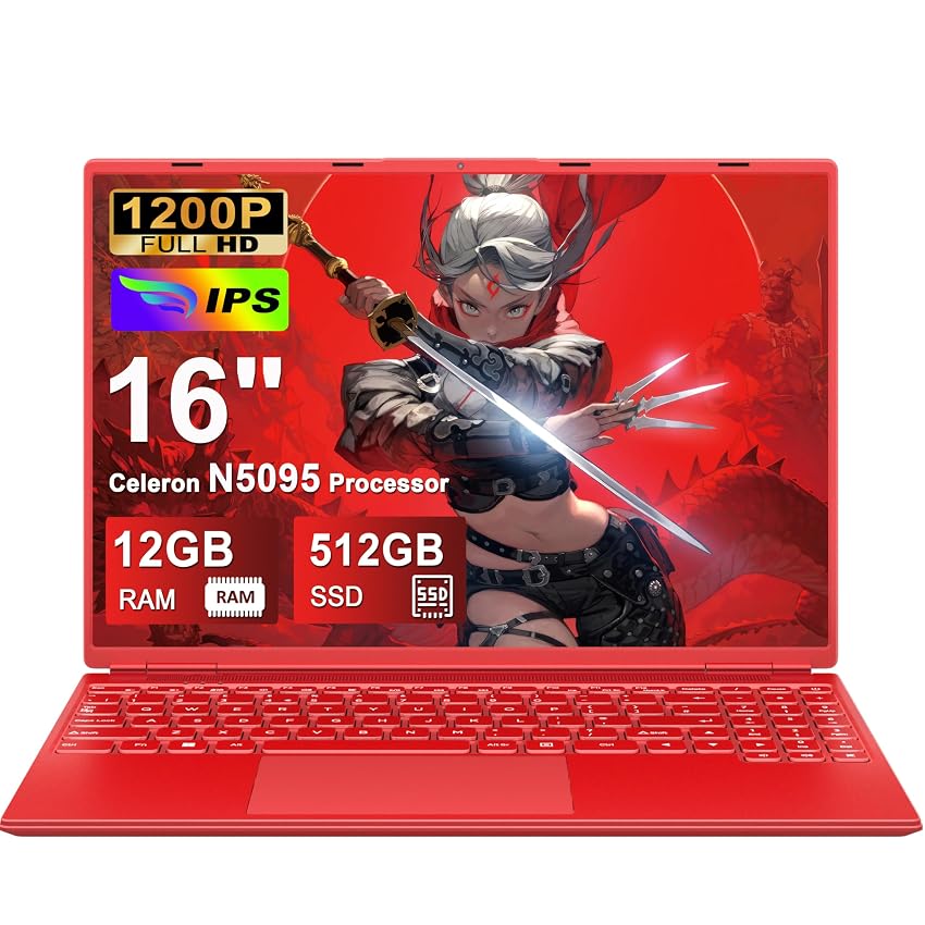 NOTODD PC Portatile Laptop 16 Pollici Portatile 12+512GB 1TB SSD Espansione