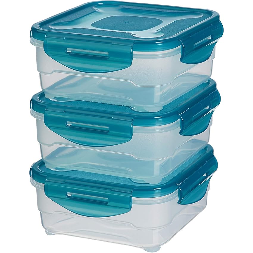 Amazon Basics Set di 3 contenitori ermetici per alimenti da 0.8 litri
