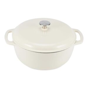 Amazon Basics Casseruola Rotonda in Ghisa Smaltata con Coperchio