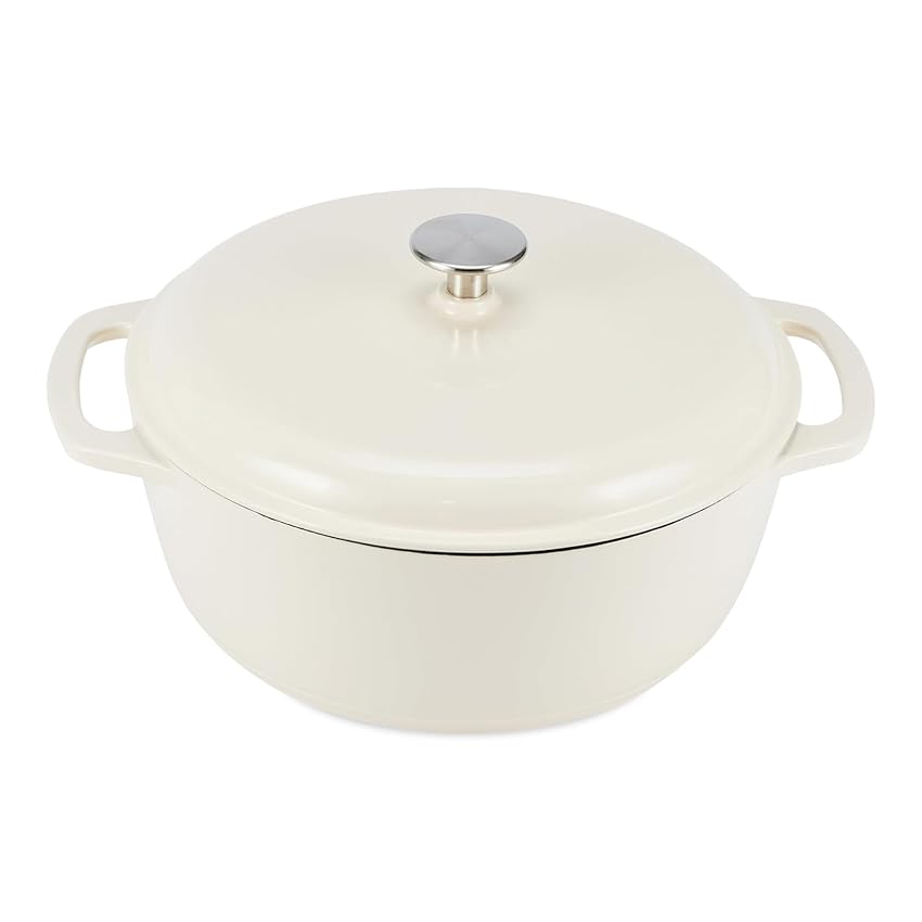 Amazon Basics Casseruola Rotonda in Ghisa Smaltata con Coperchio