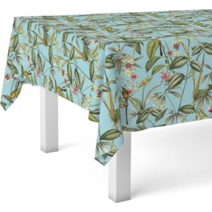ECOMMERC3 Tovaglia cerata antimacchia rettangolare 250x140 cm Amazzonia Blu