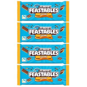 Feastables MrBeast Cioccolato 4 x 60g – Confezione Regalo – 240g (Caramel)