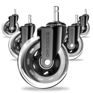 COSYLAND Set 5 Ruote Sedia Ufficio 11x22mm - Rotelle Sedia Ufficio Ultra Silenziose