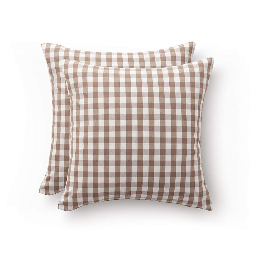 GAMUSI Set 2 Federe per Cuscino Vichy a Quadretti 45 x 45 – Federe Decorative per