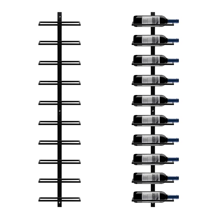 Yaheetech Portabottiglie da Parete per 10 Bottiglie Porta Bottiglie di Vino in Metallo