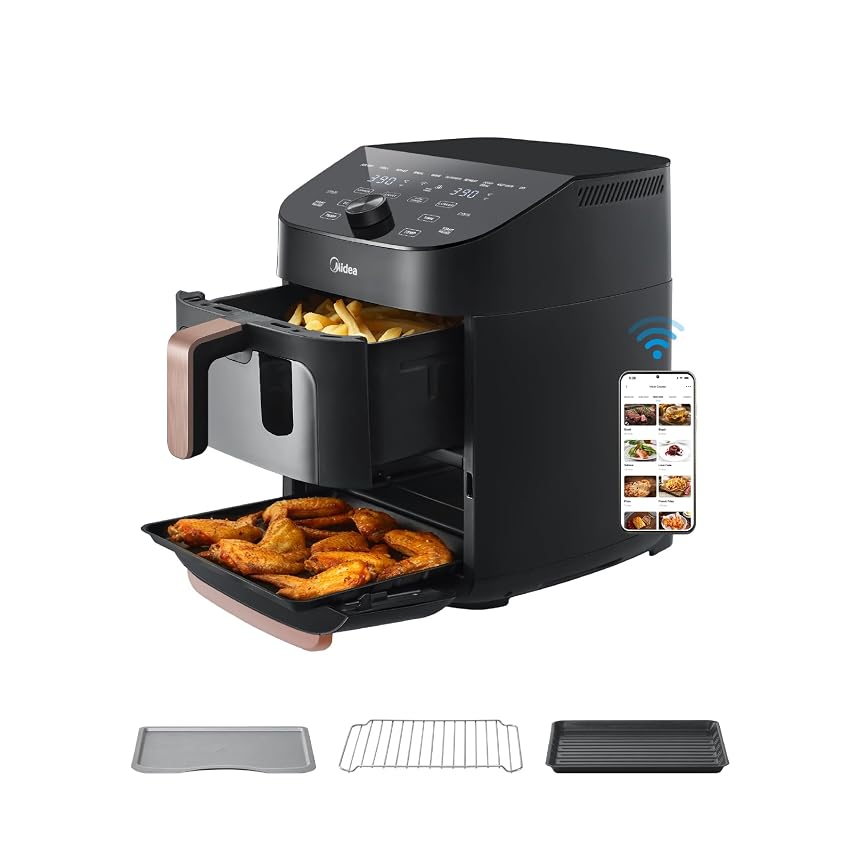 Midea Friggitrice ad Aria Verticale Doppia Zona 10 in 1