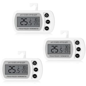 Cozary Termometro per Frigorifero 3 Pezzi con Display LCD e Magnete