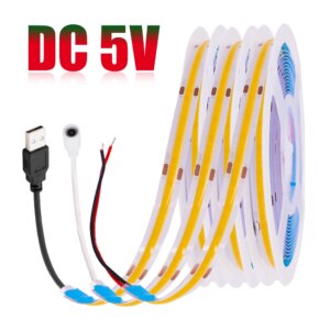 DC 5V LED COB Strip Light USB illuminazione lineare ad alta densità 320LED luci a