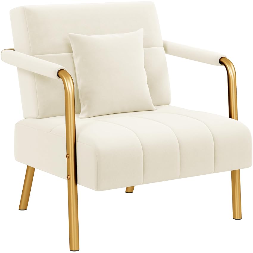 Yaheetech Divano Imbottito con Braccioli Divano Singolo da Salotto Beige