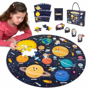 BONNYCO Puzzle Bambini XXL Sistema Solare da 70 Pezzi Grandi con Pianeti