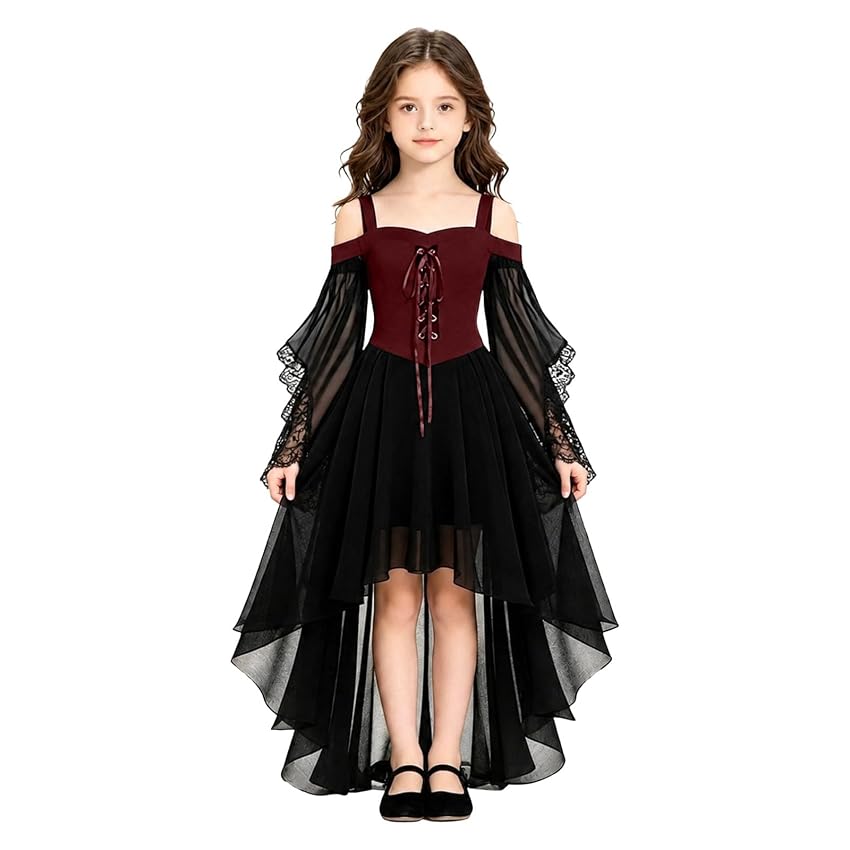 Vestito Halloween Bambina Costume Strega Da Costumi Bambine Bambino 3 Anni Abito 5