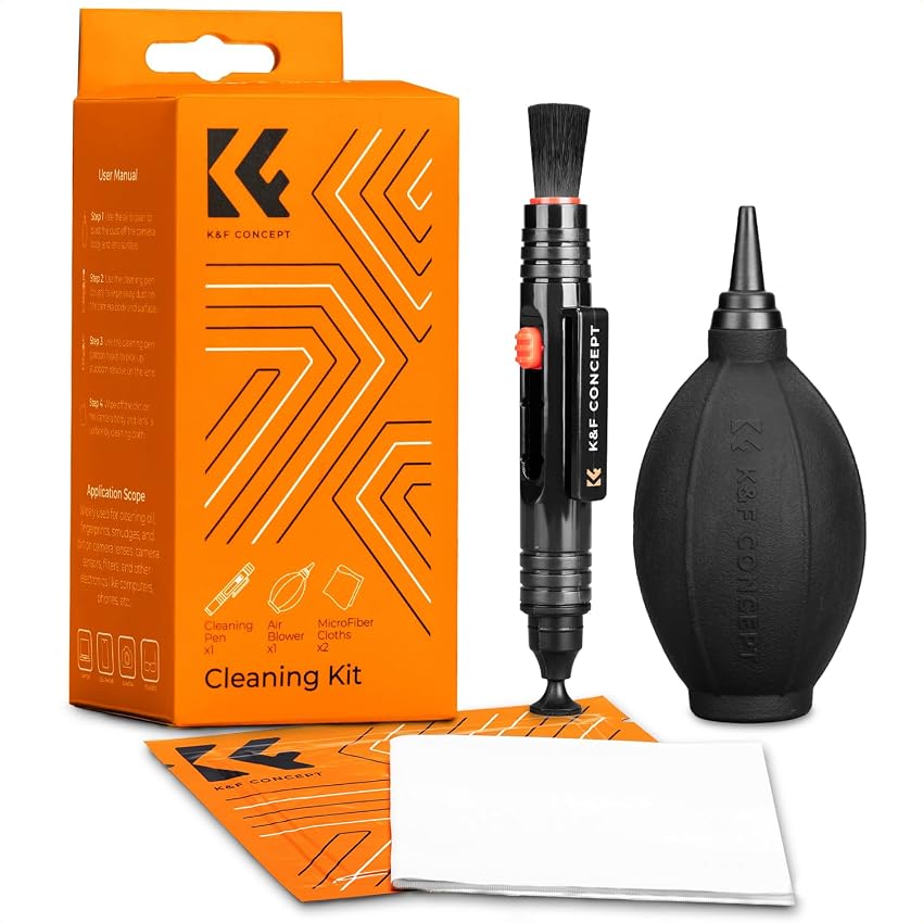K&F CONCEPT 4 in 1 Kit Pulizia per Fotocamera Obiettivo DSLR Lenti Filtri