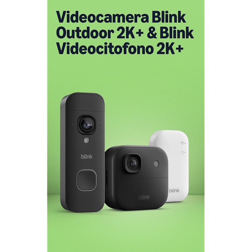 Videocamera esterna 2K+ Blink con Videocitofono 2K+ a pile Blink (ultimo modello)