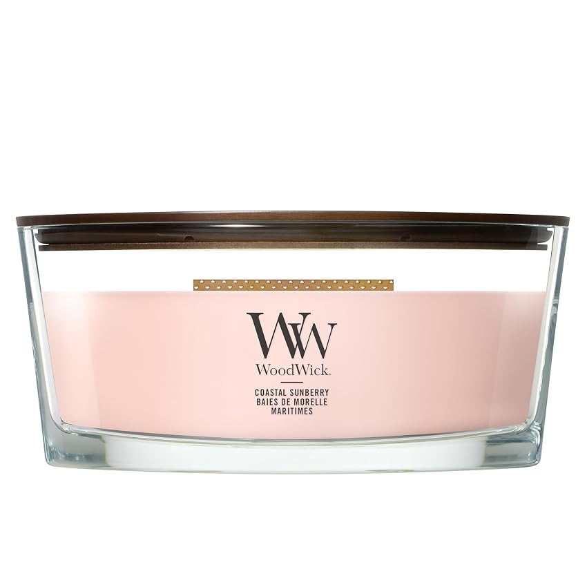 WoodWick Candela profumata | Candela Ellipse | Coastal Sunberry | Regali perfetti per donne