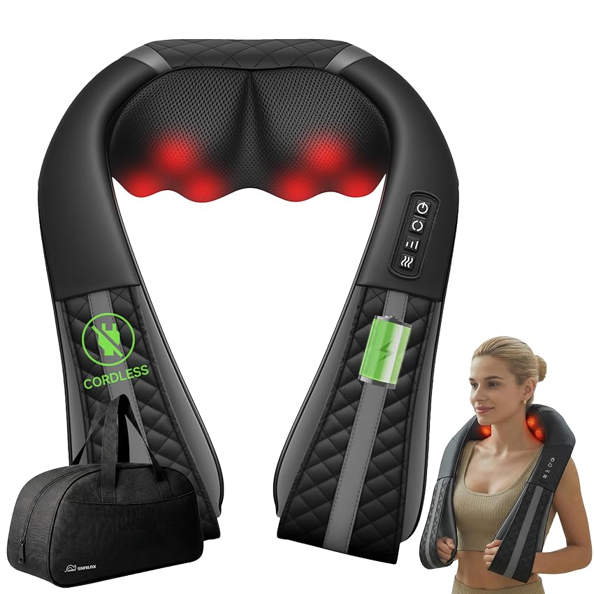 Snailax Shiatsu - Massaggiatore cervicale senza fili con calore