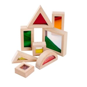 Eichhorn Blocchi da Costruzione con Finestra – 8 Pezzi Set di Elementi Colorati in Legno di faggio