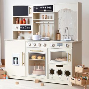 besrey Cucina Giocattolo per Bambini in Legno 105cm con Luci e Suoni