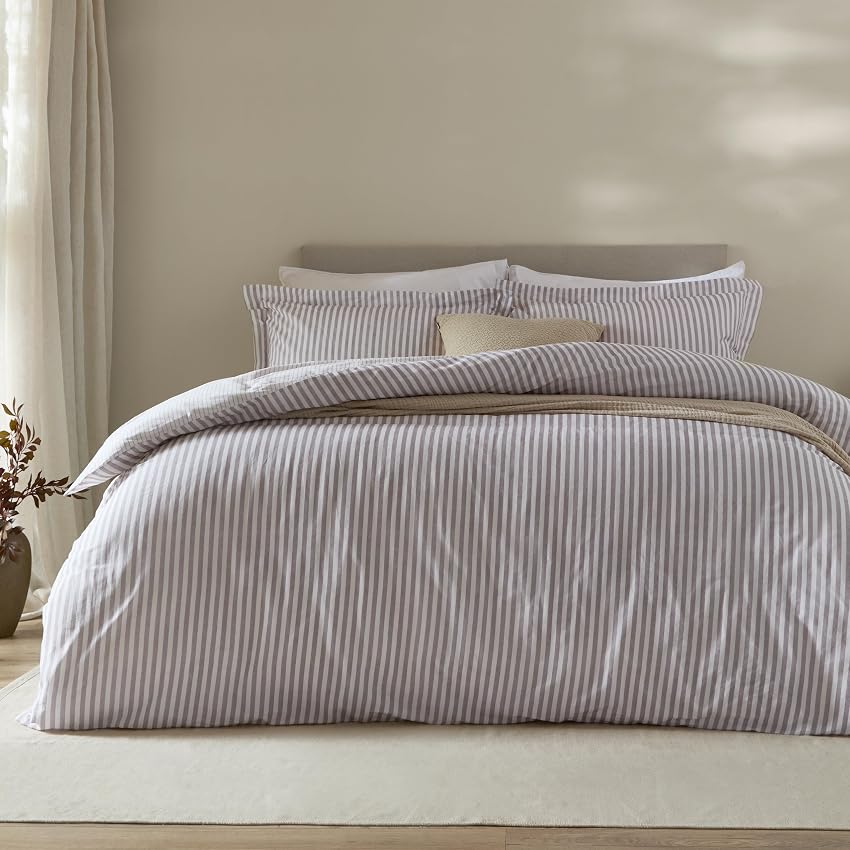 Yard Hebden A Righe Set Copripiumino (Malva-Super King)