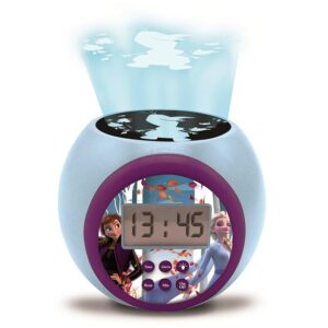 Lexibook - Disney Frozen Sveglia con proiettore Anna Elsa con funzione snooze
