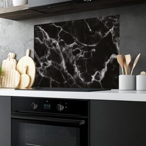 CREARREDA Pannello Paraschizzi Cucina in Alluminio 84x60cm facile da applicare Made