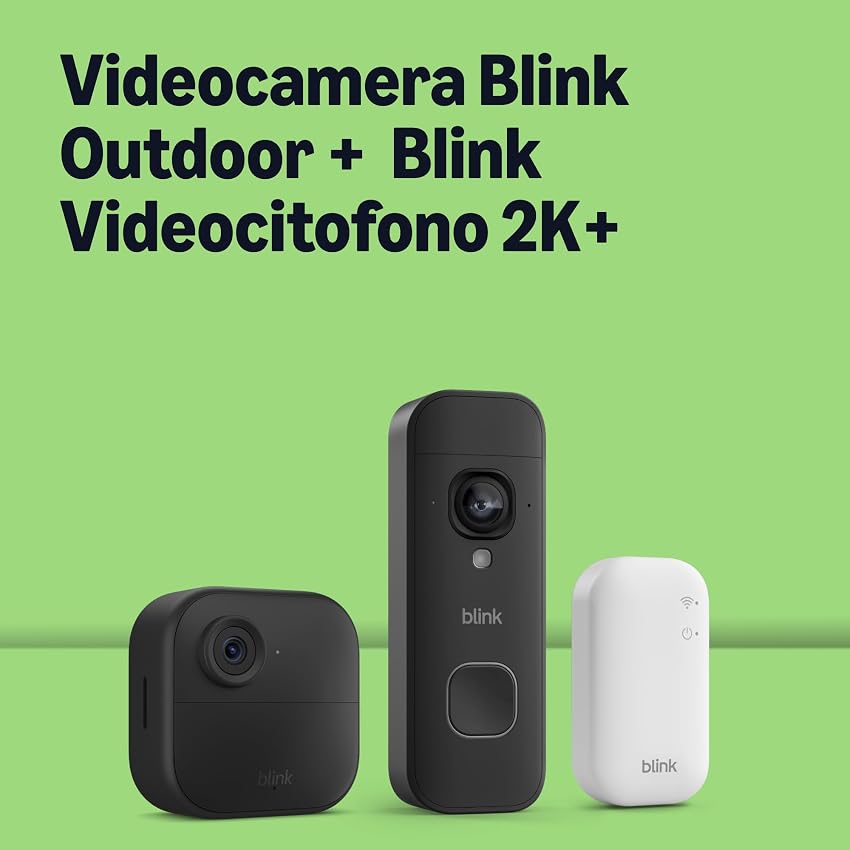 Blink Outdoor 4 con Blink Videocitofono 2K+ a pile (ultimo modello)