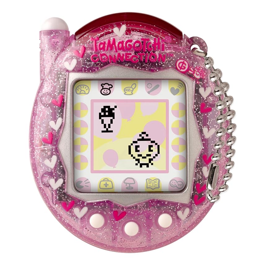 Tamagotchi Connection Pink Glitter – Animale virtuale interattivo con connessione Infra
