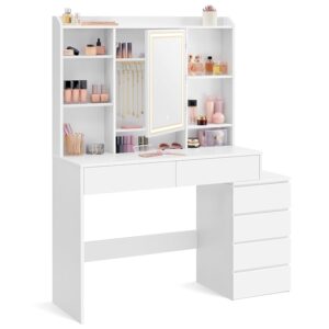 VASAGLE KAILYN Collezione - Toeletta con Luci LED a Luminosità Regolabile