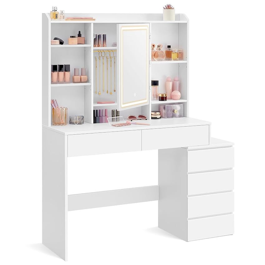 VASAGLE KAILYN Collezione - Toeletta con Luci LED a Luminosità Regolabile