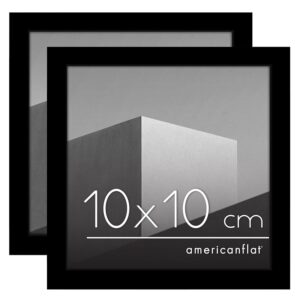 Americanflat Set di 2 Cornici 10x10 cm Nere - Cornici Quadrate con Bordo Sottile e
