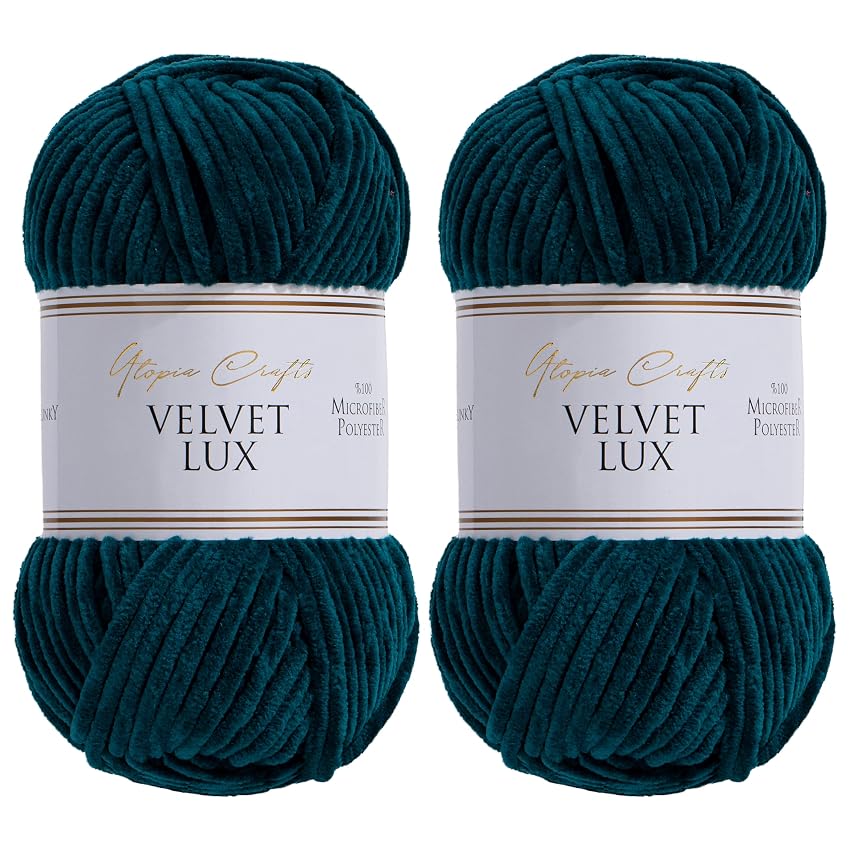 Utopia Crafts Velvet Lux Chenille Super Soft Chunky Yarn for Knitting and Crochet