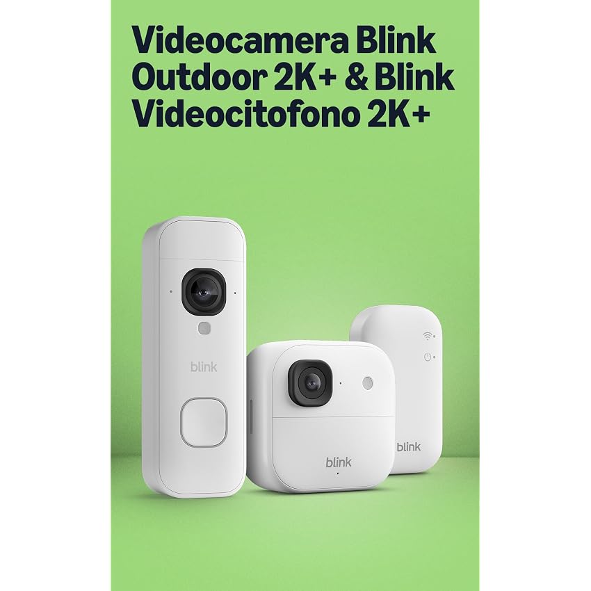 Videocamera esterna 2K+ Blink con Videocitofono 2K+ a pile Blink (ultimo modello)