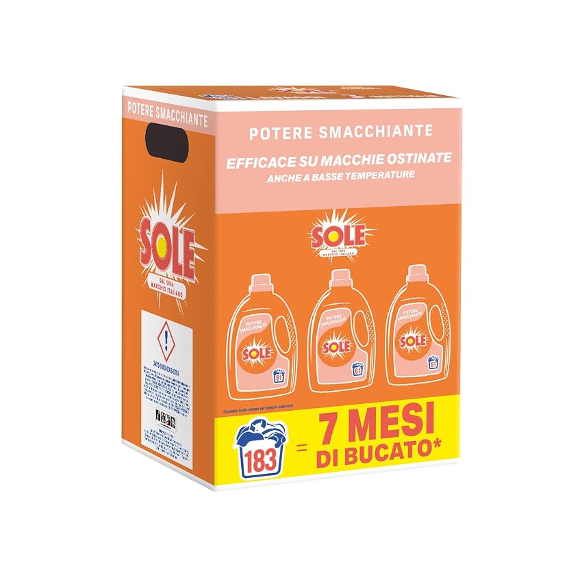 Sole Detersivo Lavatrice Potere Smacchiante 183 Lavaggi