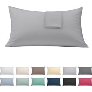 ECOMMERC3 Federa per cuscino per letto 105 cm misto cotone | Grigio Argento