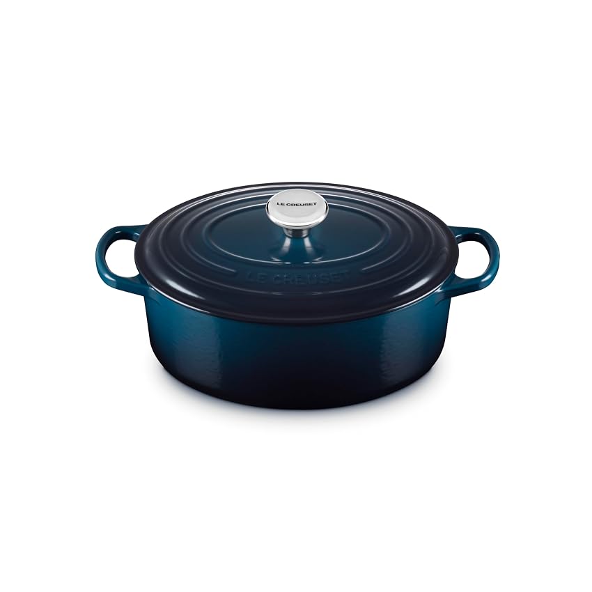 Le Creuset Casseruola ovale in ghisa smaltata Signature con coperchio