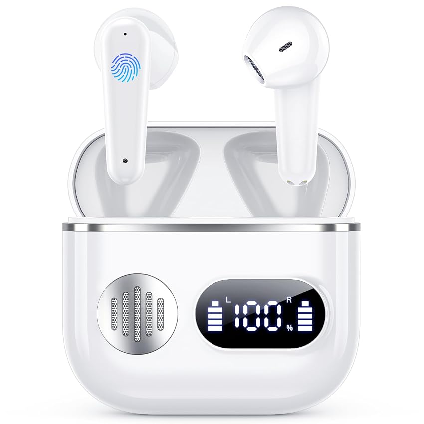 Paekole Cuffie Auricolari Bluetooth 6.1 - Wireless Cuffie In Ear con 6 ENC Cancellazione Rumore Mics