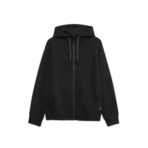 Marks & Spencer Felpa Relaxed con Cappuccio e Zip in Misto Cotone da Donna Nero