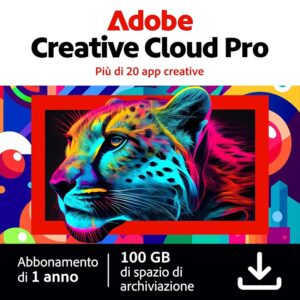 Adobe Creative Cloud Pro | Software Creativo con IA | 1 Anno | PC/Mac | Download Digitale