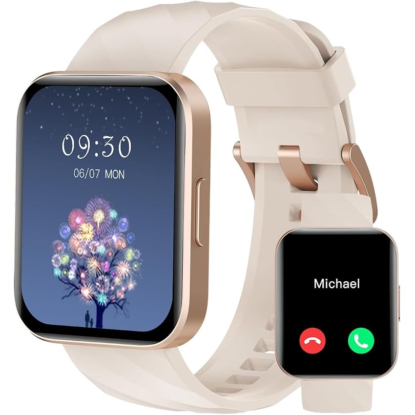 RUIMEN Smartwatch Uomo Donna Chiamate e Whatsapp Smart Watch Contapassi Cardiofrequenzimetro