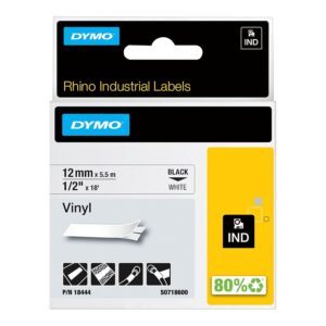 Dymo Rhino etichette industriali in vinile autoadesive | rotolo da 12 mm x 5