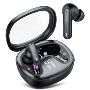 Cuffie Bluetooth In-Ear con Ganci 50H IPX7 Stereo Bass LED per Fitness Nero
